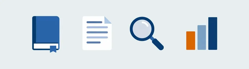 Icons representing the research publications referenced by the official source